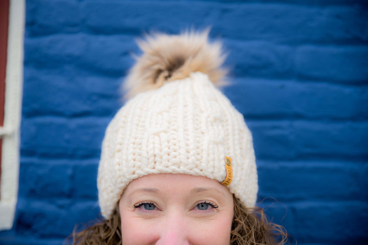 Cable Knit Hat with Classic Texture