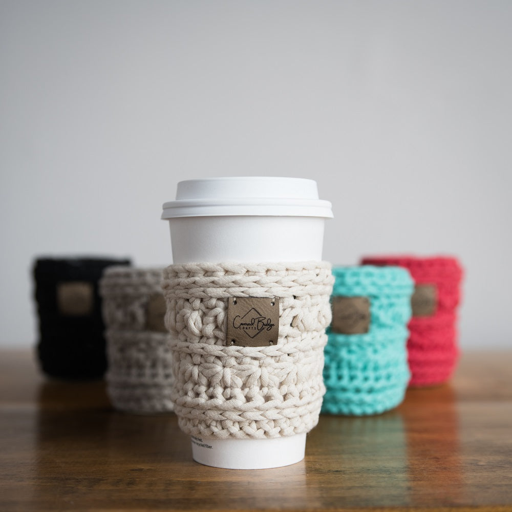 Coffee Cozy Crochet Reusable Ecofriendly
